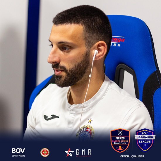 Dunstan Vella playingÂ in the BOV ePremier League